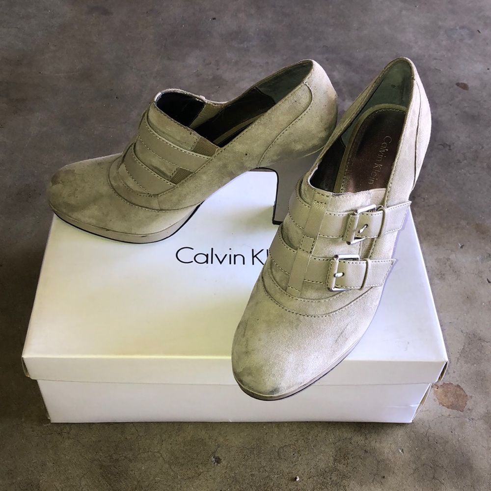 “Worn” Calvin Klein booties